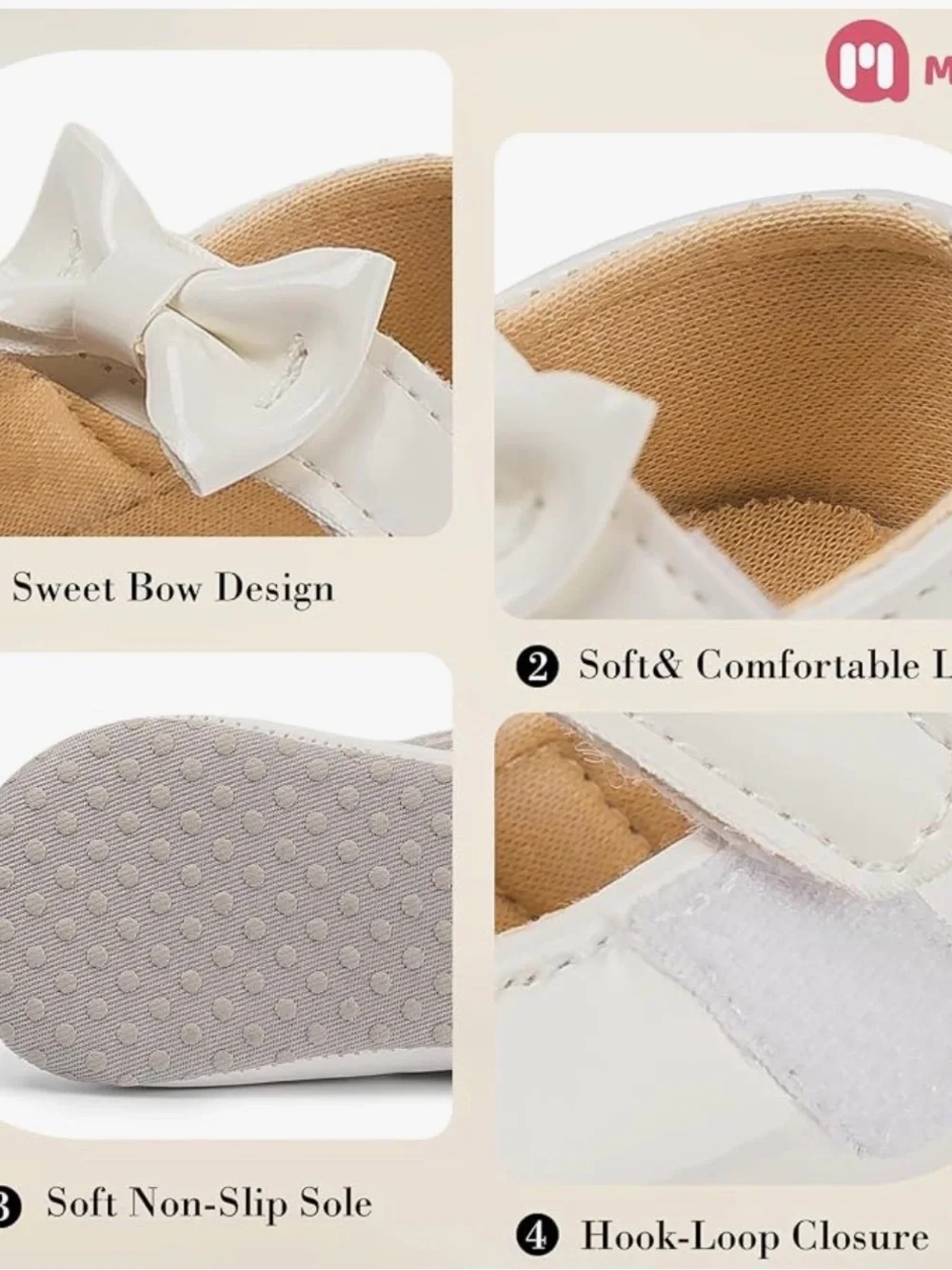 White Baby Mary Jane Shoes with Bows
